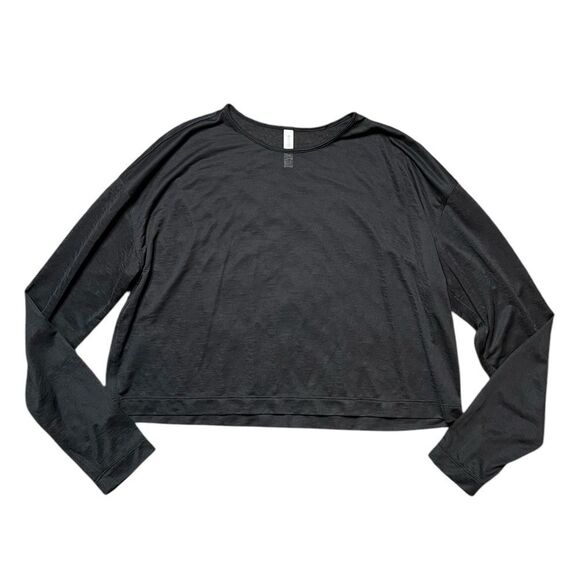 ATHLETA Asana Long Sleeve Sheer Top Black Size XS - Picture 1 of 3